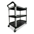 thumbnail image 4 of Rubbermaid Commercial Three-Shelf Service Cart, Black, 4 of 7