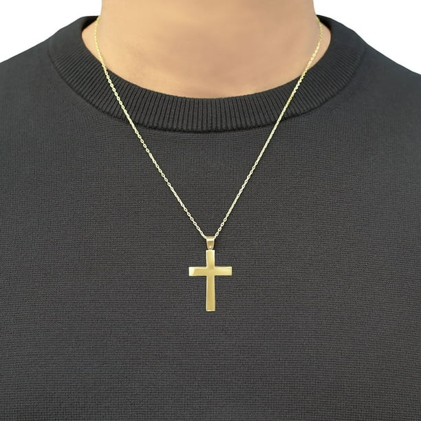 14K Yellow Gold Cross on 22