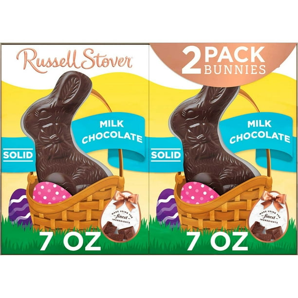 Russell Stover Easter Bunny Solid Milk Chocolate Candy Rabbits,