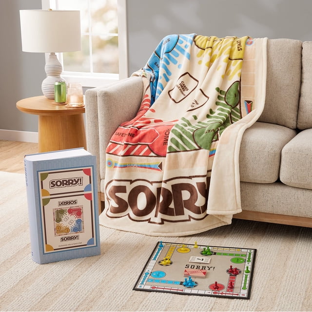 Licensed Classic Boxed Board Game Silk Touch Throw, 50" x 70"