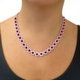 thumbnail image 4 of Lab Created Round Cut Sapphire Necklace in Sterling Silver, 4 of 4