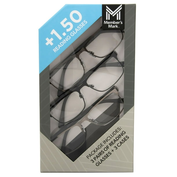 Member's Mark Rectangular Reading Glasses, 3 pk. - Samsclub.com