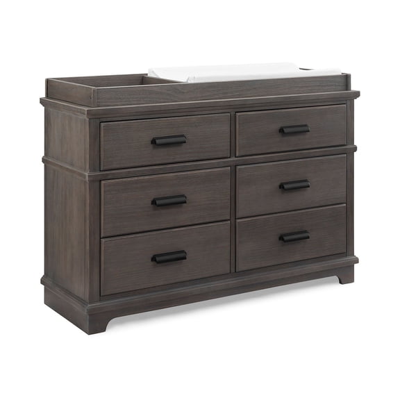 Simmonds Kids, Asher 6 Drawer Dresser with Changing Top and Interlocking Drawers