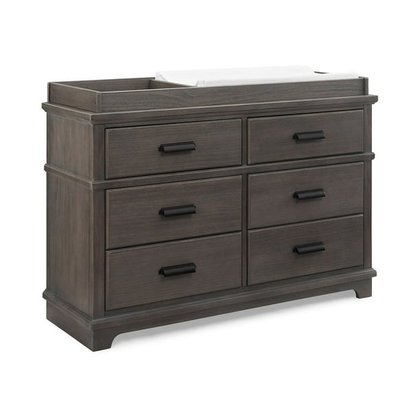 grey baby dresser Simmonds Kids, Asher 6 Drawer with Changing Top and Interlocking Drawers AL:June26