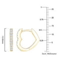 thumbnail image 4 of 0.23 CT. T.W. Round Cut Heart Shaped Diamond Hoop Earrings in 14K Gold, 4 of 6