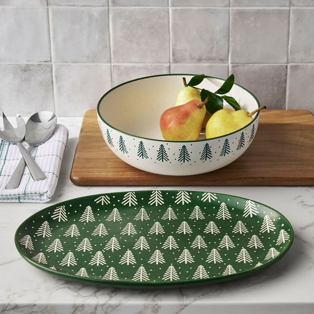 Member's Mark 2-Piece Stoneware Holiday Serveware Set - Samsclub.com