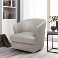 thumbnail image 1 of Belfield 100% Top Grain Leather Swivel Accent Chair, 1 of 1