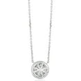 thumbnail image 3 of Round Cut Halo Diamond Pendant Necklace in 18K Gold, 3 of 4