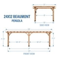 thumbnail image 9 of Backyard Discovery Beaumont Cedar Pergola with Trellis Roof and PowerPort, Choose Size, 9 of 9