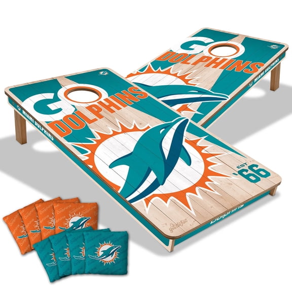 YouTheFan Miami Dolphins 2'x4' Cornhole Board Set