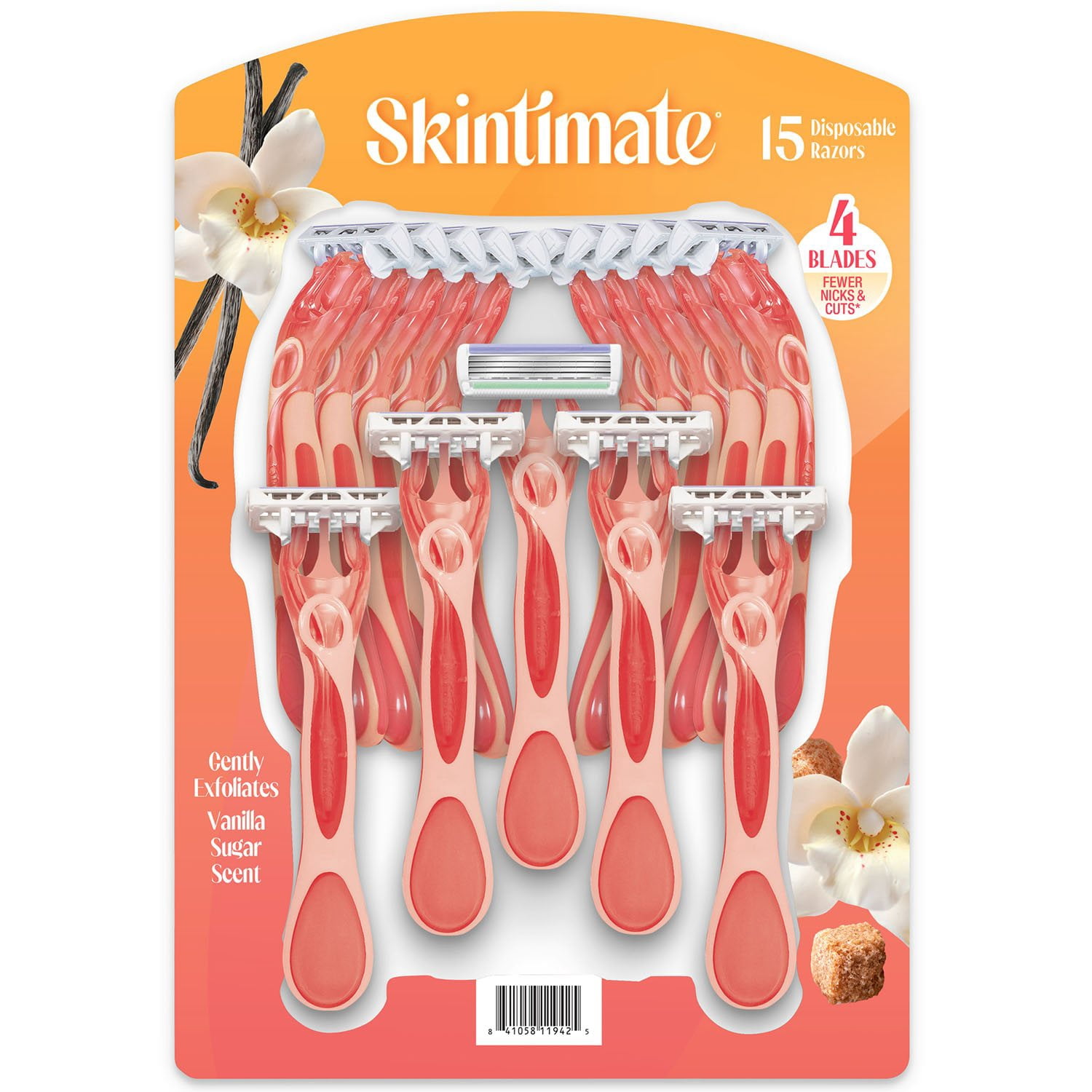 Skintimate Disposable Razors for Women, Vanilla Sugar, 15 ct ...