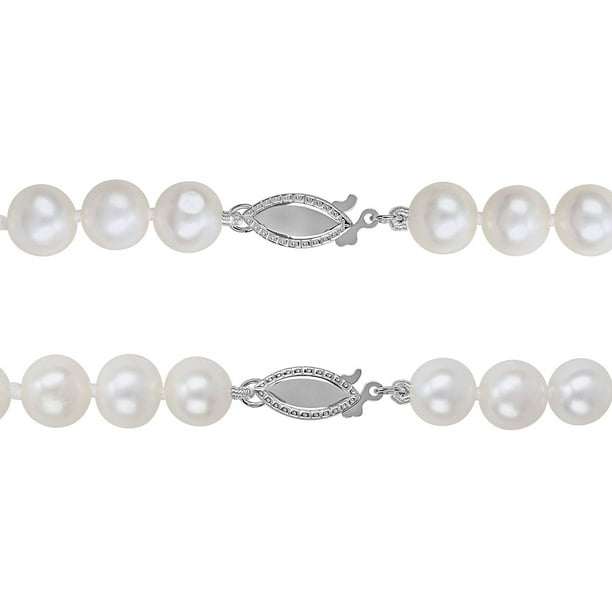 Freshwater Cultured Pearl Necklace and Bracelet Set in Sterling