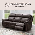 thumbnail image 3 of Manhattan Top-Grain Leather 3-Piece Reclining Sofa Set, Assorted Colors, 3 of 20