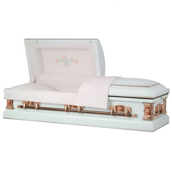 Titan Casket Paris Rose Steel Funeral Casket, White