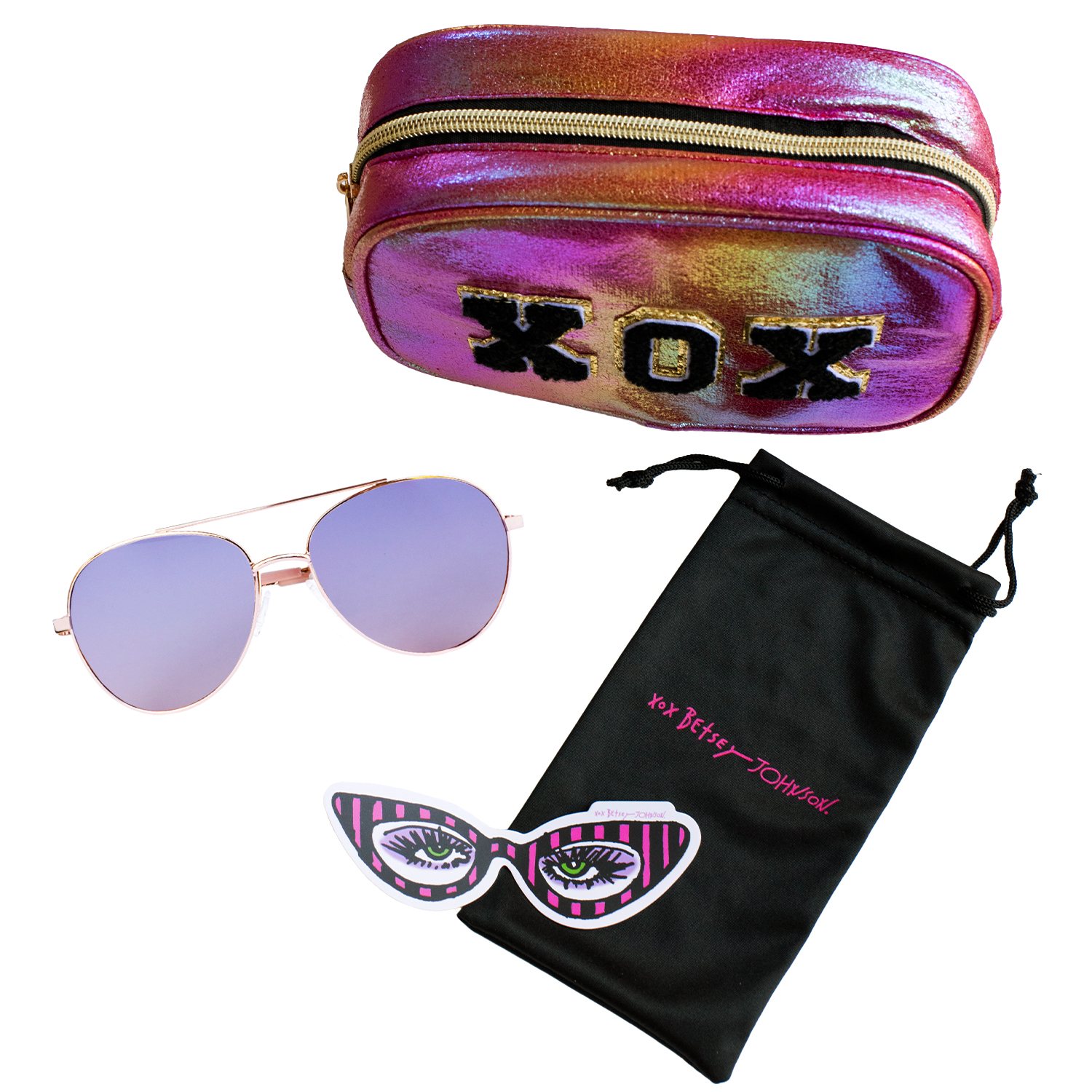 Betsey Johnson BE306 Aviator Sunglasses Gift Set - Samsclub.com