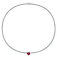 thumbnail image 6 of Lab Created Gemstone Tennis Necklace in Sterling Silver, 6 of 7