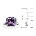 thumbnail image 3 of Cushion Cut Gemstone & 0.21 CT. T.W. Halo Diamond Ring in Sterling Silver, 3 of 4