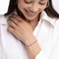 thumbnail image 5 of Lab Created White Sapphire Round Cut Gemstone Tennis Bracelet in Sterling Silver, 5 of 6