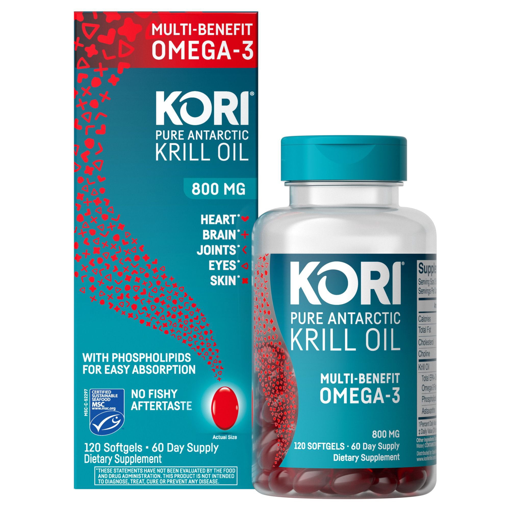 Kori Pure Antarctic Krill Oil Multi-Benefit Omega-3 800 mg
