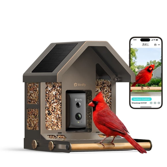 Birdfy Smart Metal Bird Feeder with Built-in Solar Panel and AI Camera