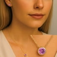 thumbnail image 4 of Round Cut Gemstone Bezel Pendant in 14K Gold, 4 of 6