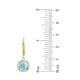 thumbnail image 6 of Cushion Cut Gemstone Bezel Set Dangle Earrings in 14K Gold, 6 of 6