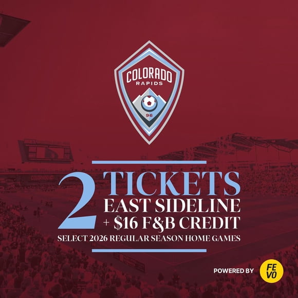 MLS Colorado Rapids, Two (2) East Sideline Tickets + $16 F&B Credit eVoucher