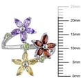 thumbnail image 3 of Marquise Cut Multi-Gemstone Flower Ring in Sterling Silver, 3 of 6