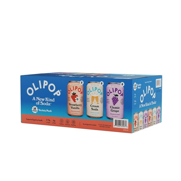 Olipop Variety Pack, A New Kind of Soda, 12 fl. oz., 15 pk.