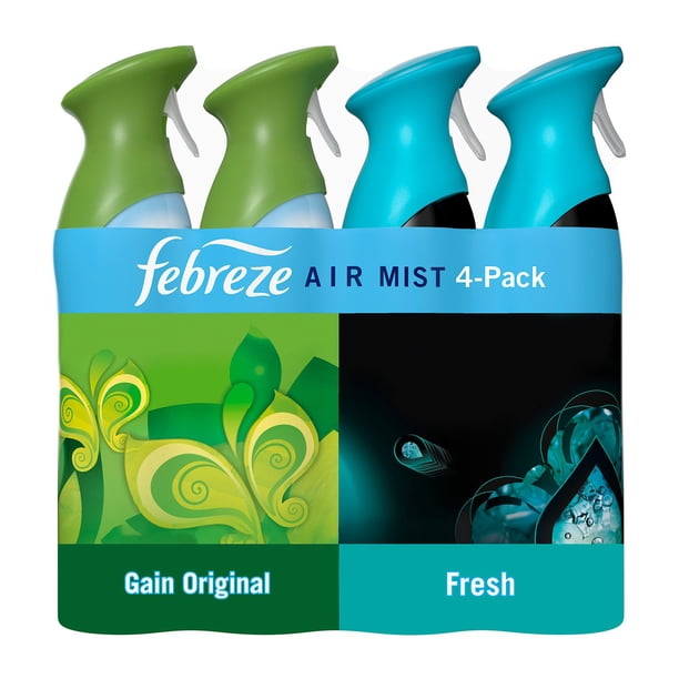 Febreze Air Mist Air Freshener Spray, Gain Original + Unstopables Fresh, 4ct., 32.4 oz
