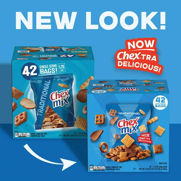 Chex Mix Traditional Savory Snack Mix, 1.75 oz., 42 pk. - Samsclub.com