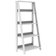 thumbnail image 3 of 55" Modern Wood Ladder Bookshelf, White, 3 of 7