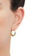 thumbnail image 4 of Crystal Cut Round Hoop Earrings in 14K Gold, 4 of 5
