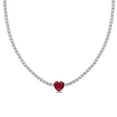 thumbnail image 1 of Lab Created Gemstone Tennis Necklace in Sterling Silver, 1 of 7
