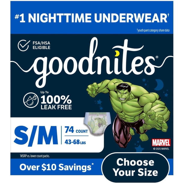 Goodnites Nighttime Bedwetting Underwear for Boys, Sizes Extra