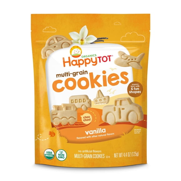 Happy Tot Organic Multi-Grain Toddler Cookie, Vanilla or Strawberry, 4.4 oz., 5 ct.