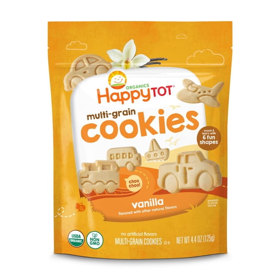 Happy Tot Organic Multi-Grain Toddler Cookie, Vanilla or Strawberry, 4.4 oz., 5 ct.