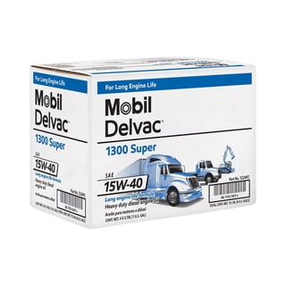 Mobil Delvac 1300 Super Heavy Duty Premium Synthetic Blend Diesel Engine Oil 15W-40 4, 1-gallon bottles