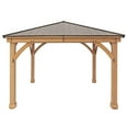 thumbnail image 3 of Yardistry All-Cedar Meridian Gazebo with Aluminum Roof, Choose Size, 3 of 10