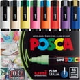 thumbnail image 1 of Uni POSCA PC-5M Water-Based Paint Markers, Medium Point (1.8-2.5mm), Assorted Colors, 16 Pack, 1 of 9