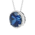 thumbnail image 2 of Lab Created Round Gemstone and 0.12 Diamond Halo in Serling Silver, 2 of 6