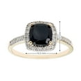thumbnail image 4 of Cushion Cut Gemstone & 0.18 CT.T.W. Halo Diamond Ring in 14K Gold, 4 of 5