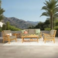 thumbnail image 1 of Sonoma Lane Catalina Teak Sofa Set with Sunbrella Fabric, 5pc, 1 of 12