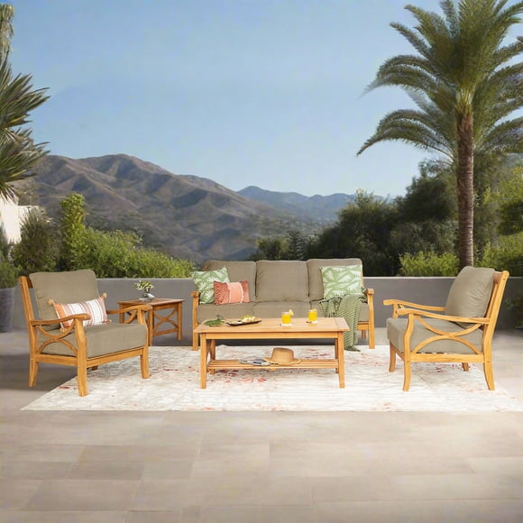 Sonoma Lane Catalina Teak Sofa Set with Sunbrella Fabric, 5pc