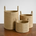 thumbnail image 6 of We Think Storage Round Jute Storage Basket with Handle, Set of 3, 6 of 14