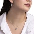 thumbnail image 8 of Round Cut Lab Created Gemstone Dancing Pendant & Earring Set in Sterling Silver, 8 of 8