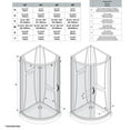 thumbnail image 6 of Breeze 38” x 38” x 77” Corner Shower Kit with Clear Glass, Walls, Base and Hardware, 6 of 19