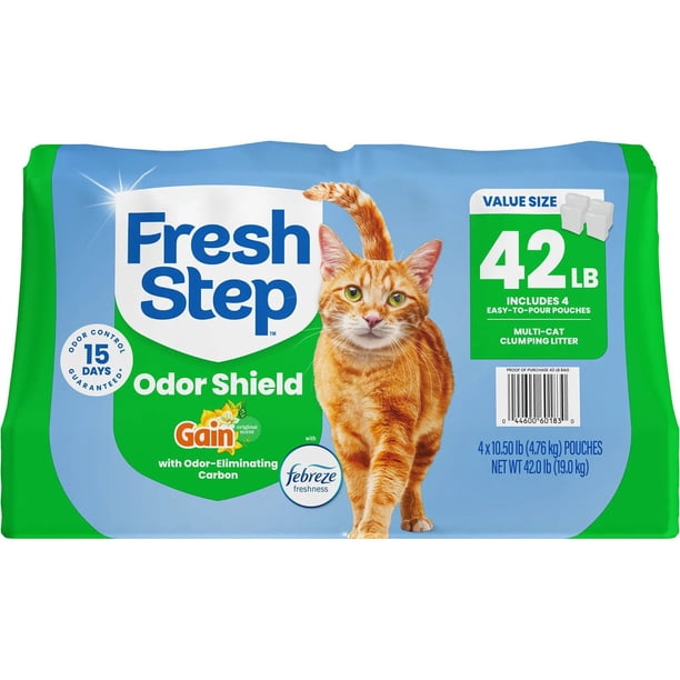 litter box freshness booster Fresh Step Multi-Cat Extra Strength Formula Clumping With Febreze Freshness, 25 lb The four compact FRESH STEP PRODUCTS Fresh Scent