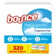thumbnail image 1 of Bounce Free & Gentle Dryer Sheets, Unscented, 320 ct., 1 of 9