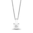 thumbnail image 3 of Princess Cut Solitaire Diamond Pendant Necklace in 18K Gold, 3 of 7